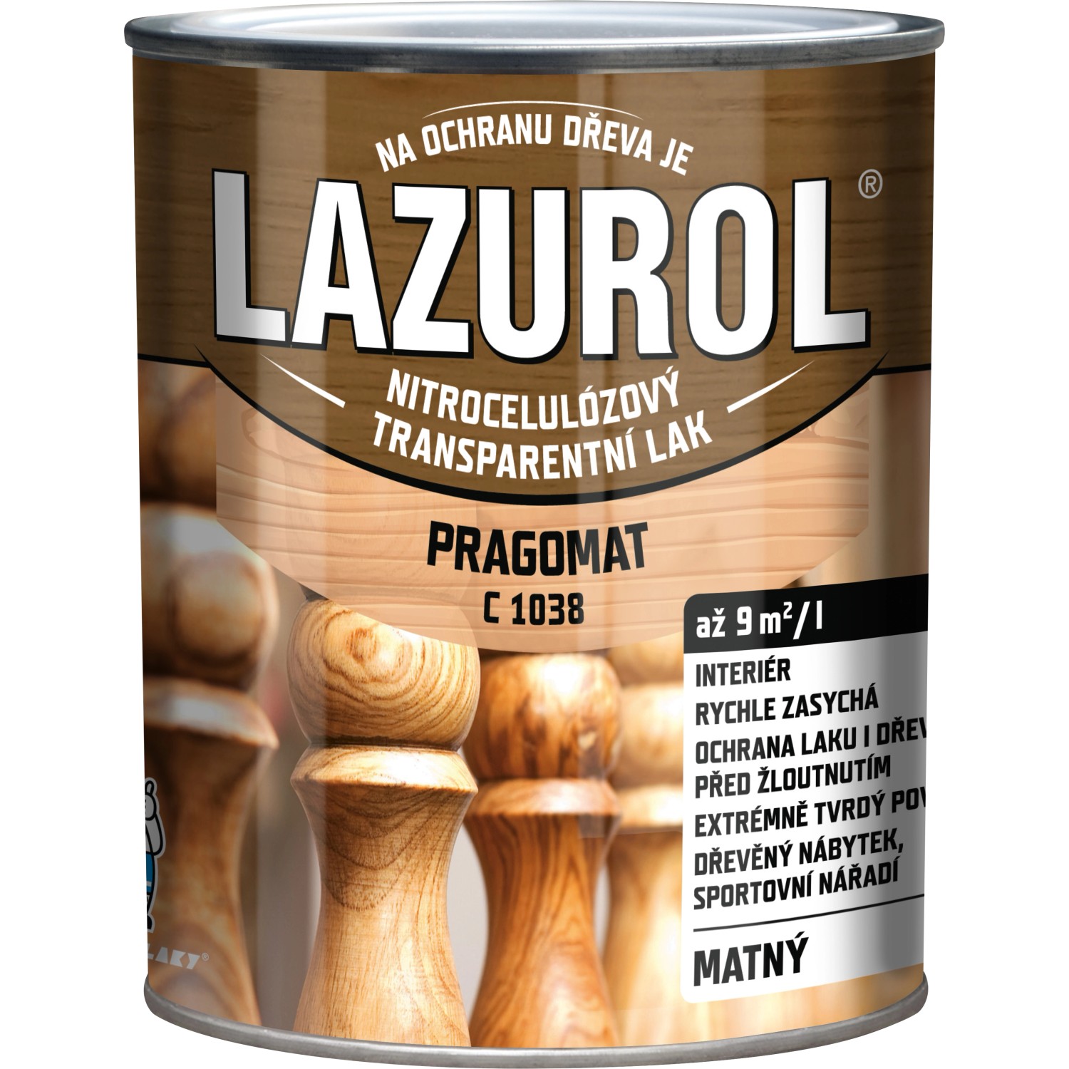 Lazurol Pragomat nitrocelulózový lak na dřevo 0,75l