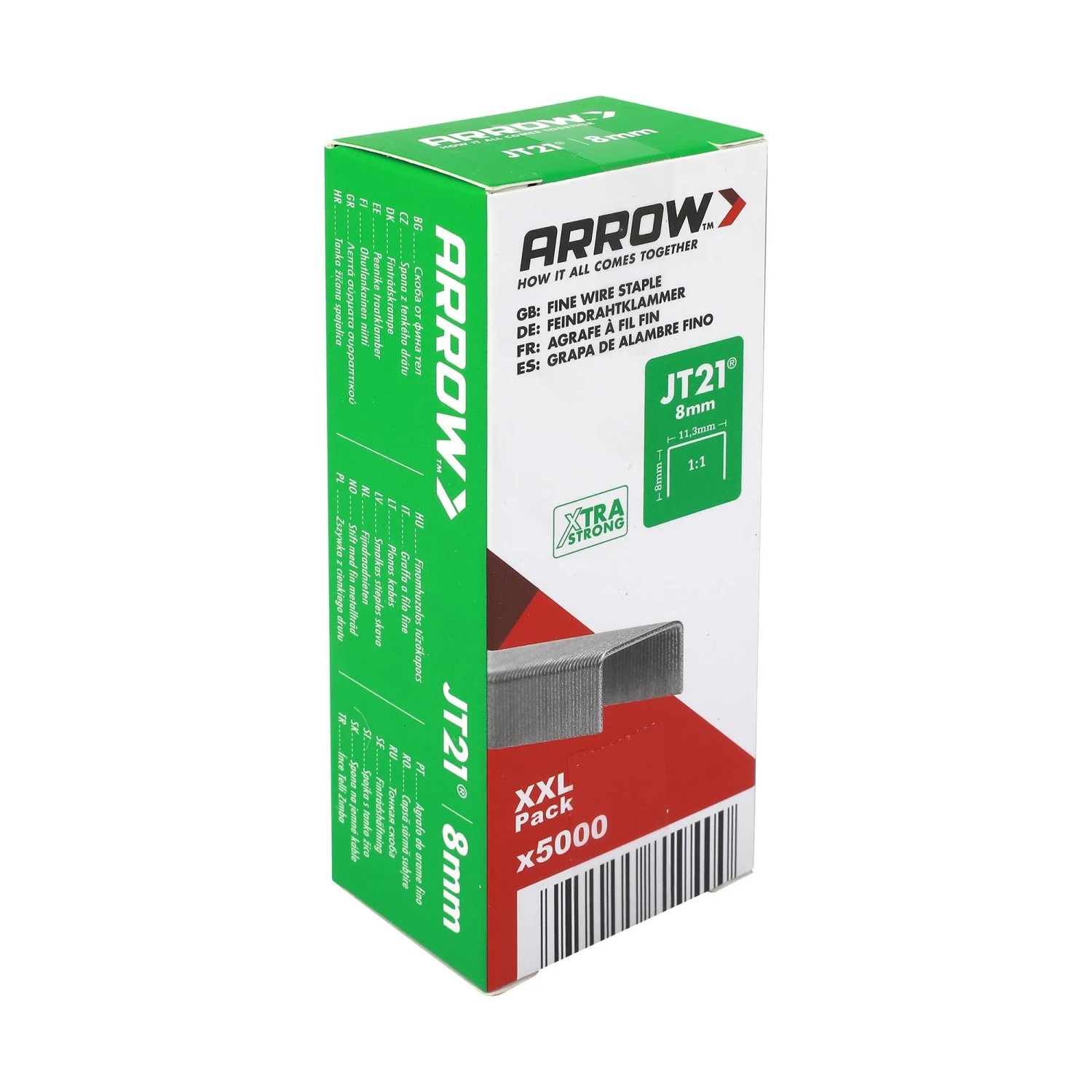 Arrow Drátěné sponky do sponkovačky JT21, délka 8 mm, 5000 ks