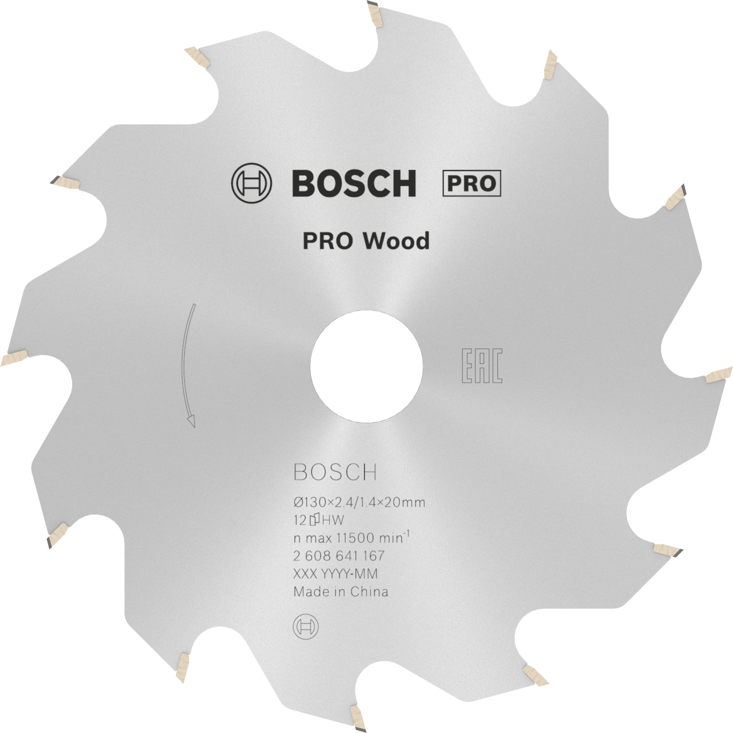 Bosch Pilový kotouč PRO Wood pro okružní pilu pr. 130 x 20mm, 2,4/1,4mm (12zubů)