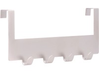 Háčková lišta na dveře kovová, matná poniklovaná, 10 cm x 25,5 cm x 1,6 cm Háčková lišta na dveře kovová, matná poniklovaná, 10 cm x 25,5 cm x 1,6 cm