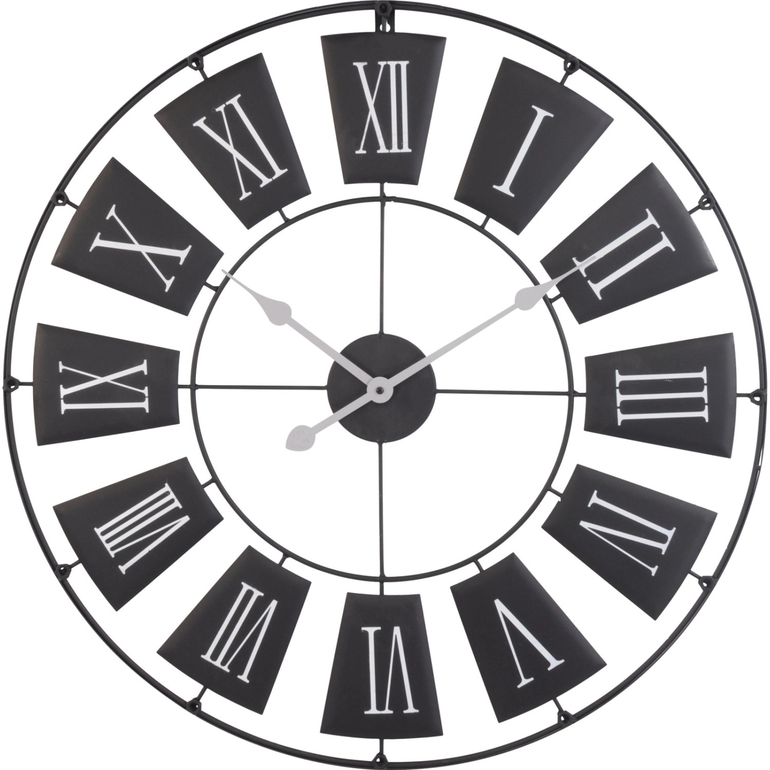 Hodiny nástěnné kovové černé, 70 cm