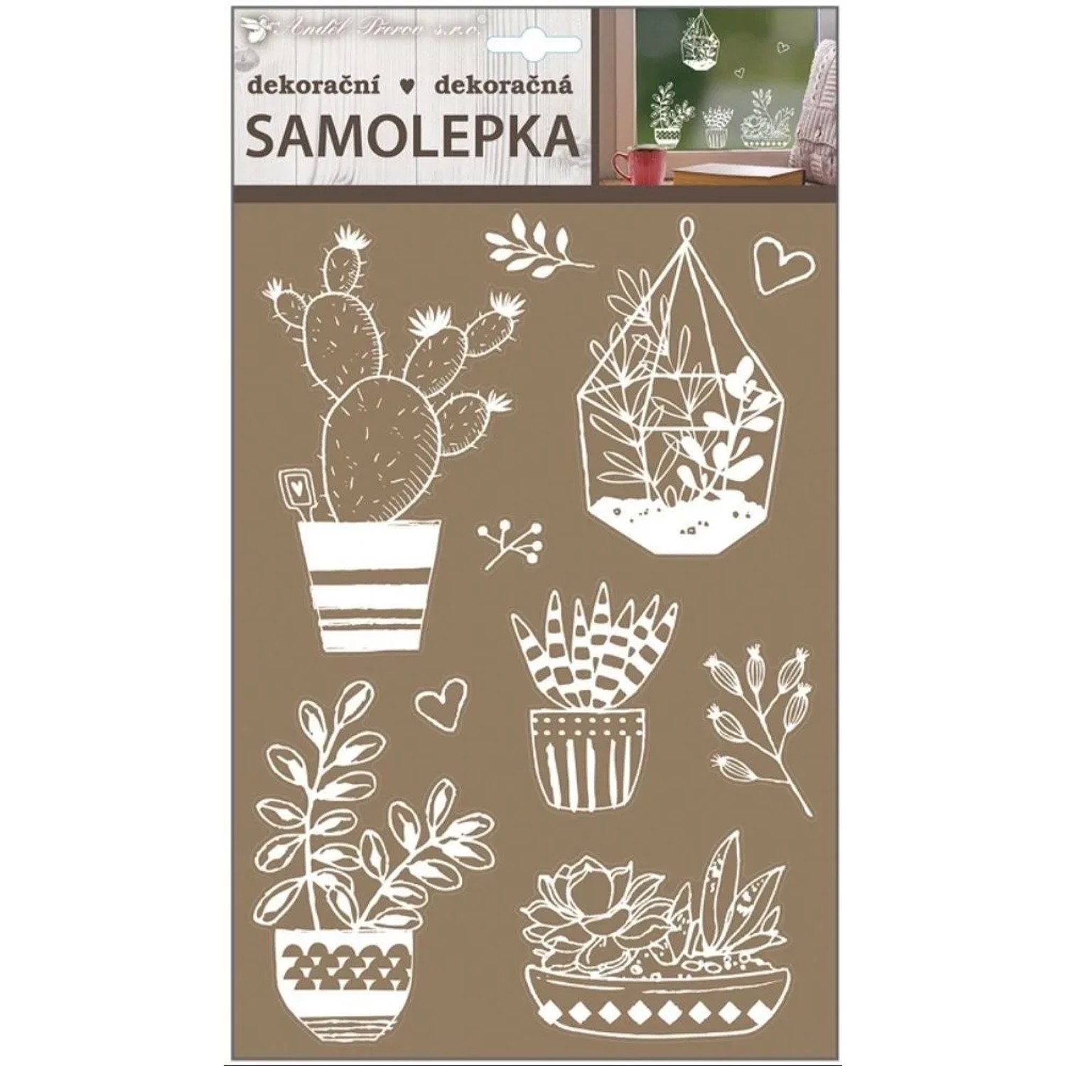 Anděl Přerov Samolepicí dekorace bílé 30 x 21 cm