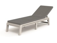 KETER Zahradní lehátko Mallorca s polštáři, bílá/šedá, 58 x 187,5 x 29 cm