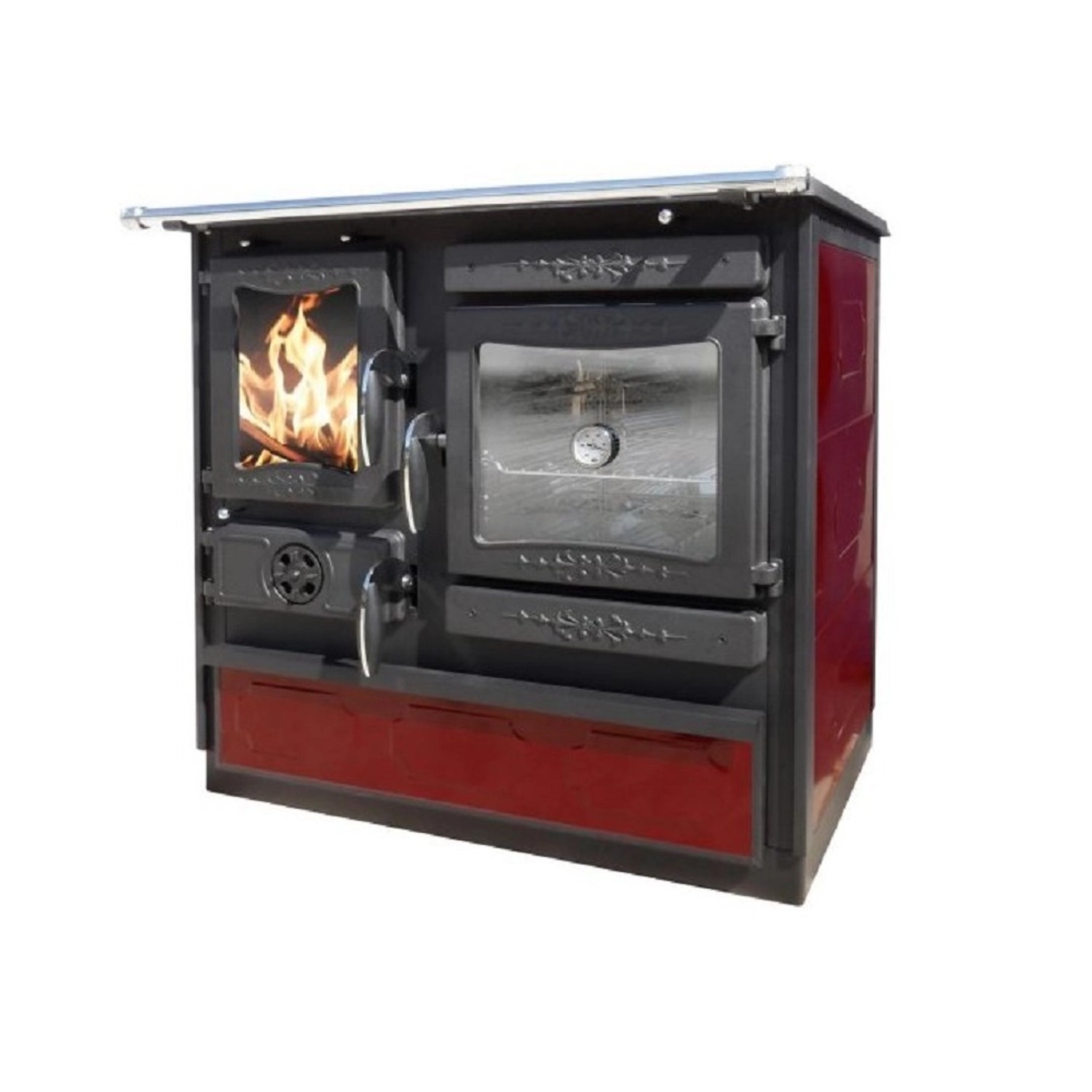 GUČA Krbová kamna GULIVER Smart, 10,5 kW, červená, 90 x 66,5 x 86 cm, P