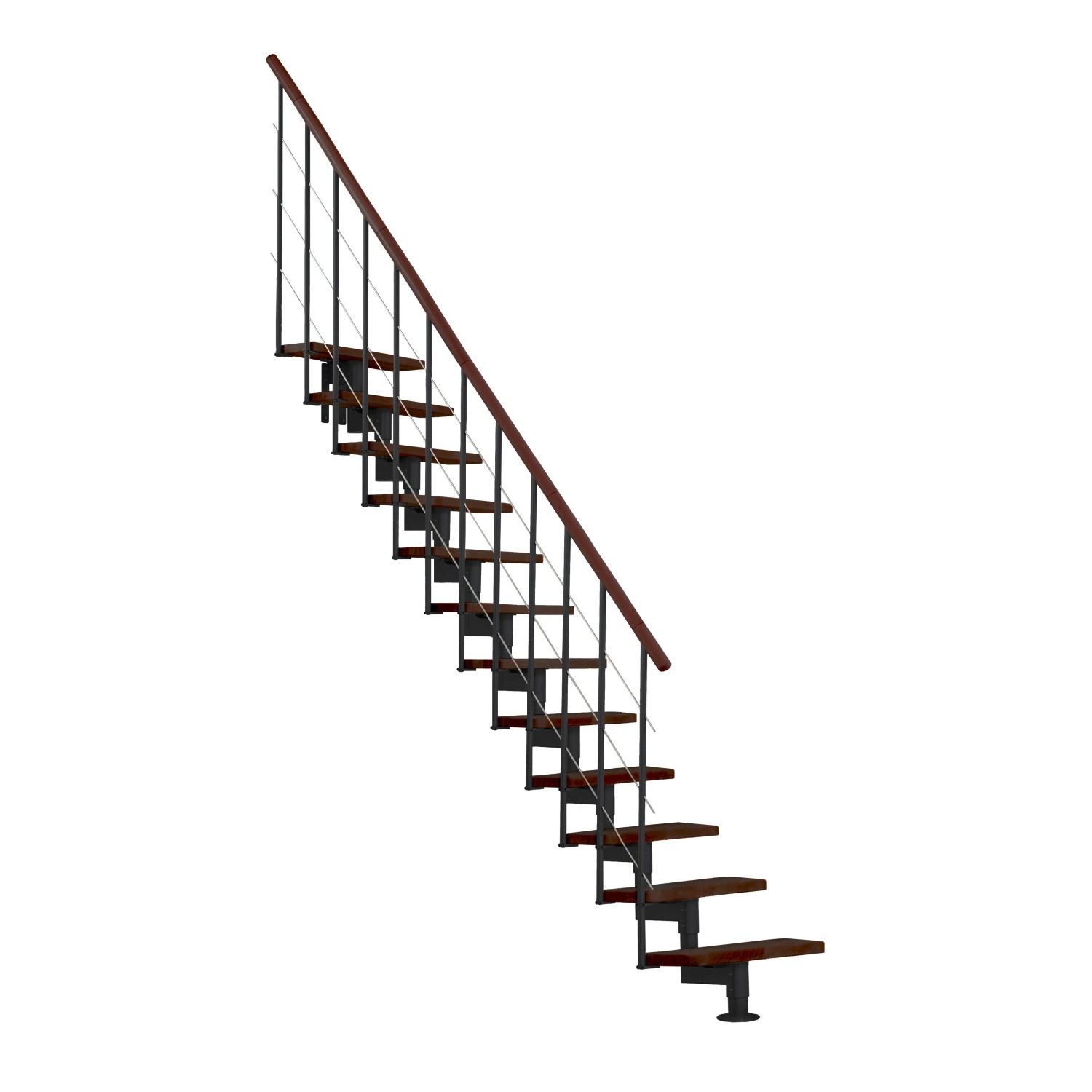Minka STAIRS Přímé modulové schodiště Style ořech/černá, 304,2 cm
