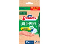 Spontex Jednorázové latexové rukavice Goldfinger, vel. S/M, 10+2 ks