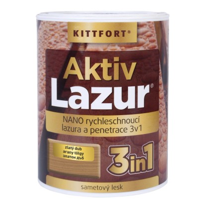 KITTFORT Nano lazura na dřevo Aktivlazur zlatý dub, 750 ml