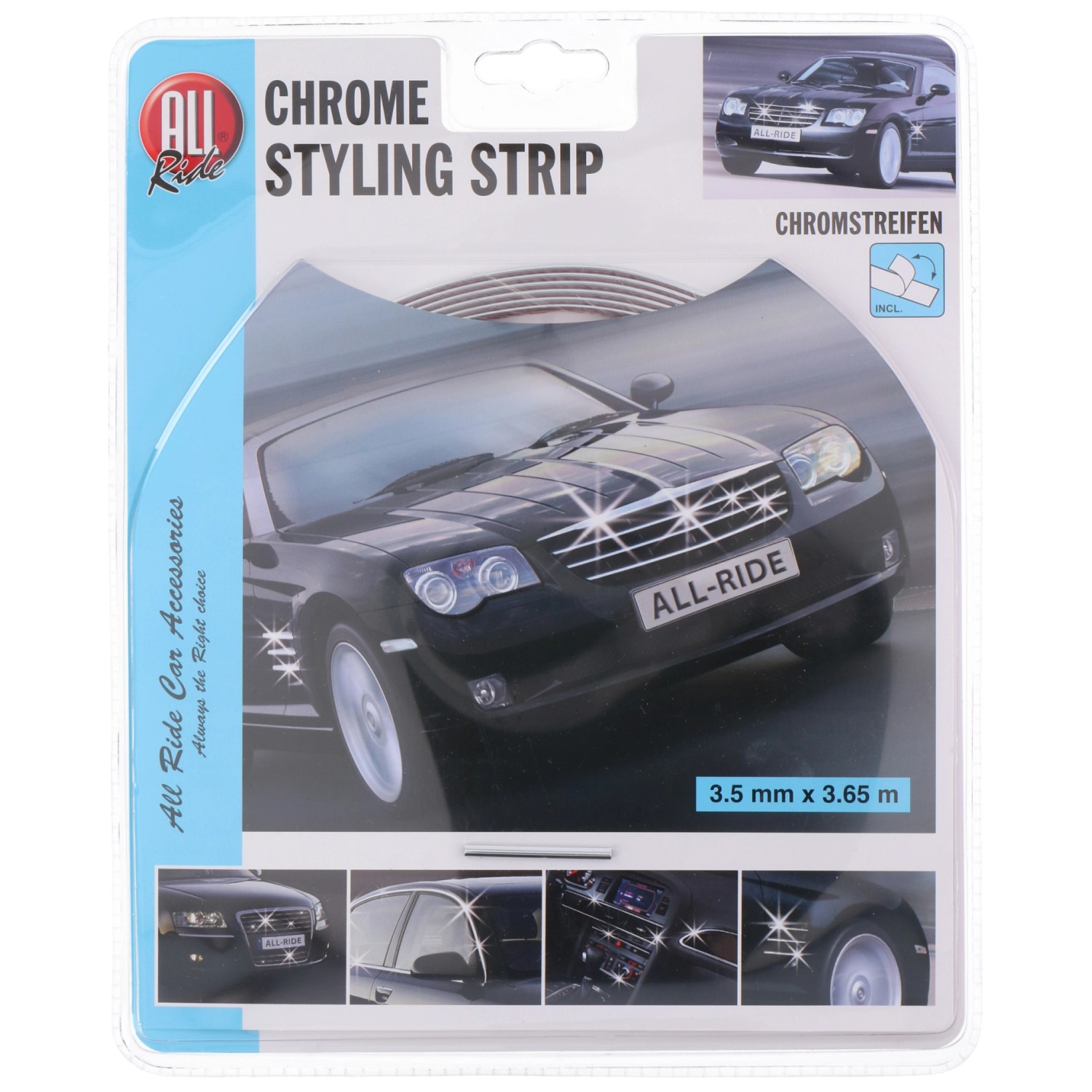 ALL RIDE Chromový pásek 0,35 cm x 3,65 m