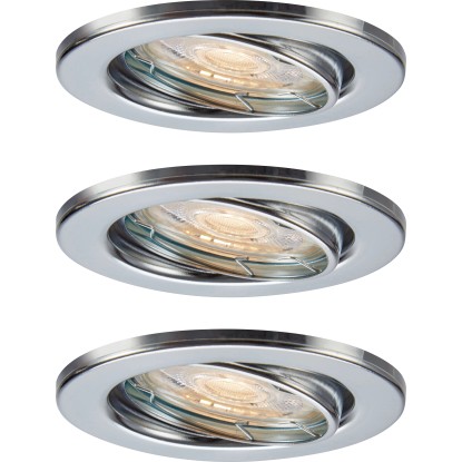 OBI LED vestavné svítidlo 86R chrom GU10, 3,5W 345lm 3000K, pr. 86 mm, 3 ks