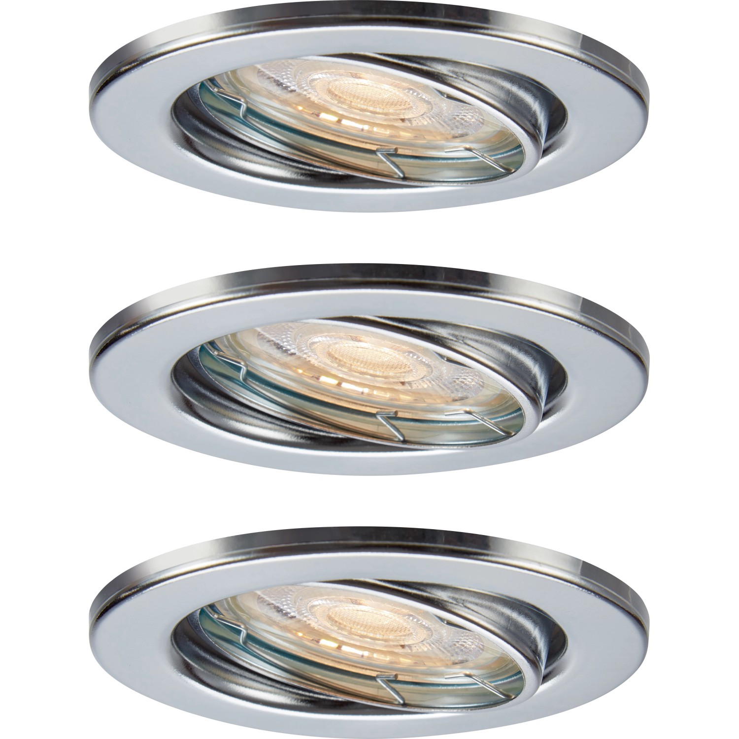 OBI LED vestavné svítidlo 86R chrom GU10, 3,5W 345lm 3000K, pr. 86 mm, 3 ks