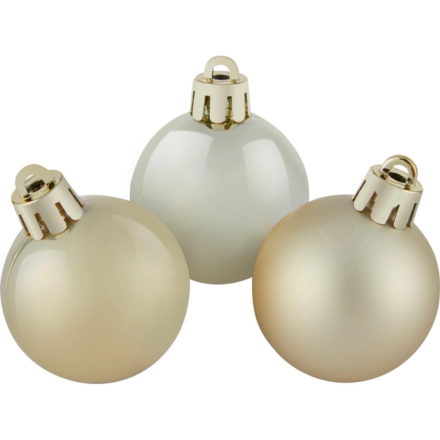 Sada vánočních ozdob koule plastové matné/lesklé champagne pr. 4 cm, 30 ks