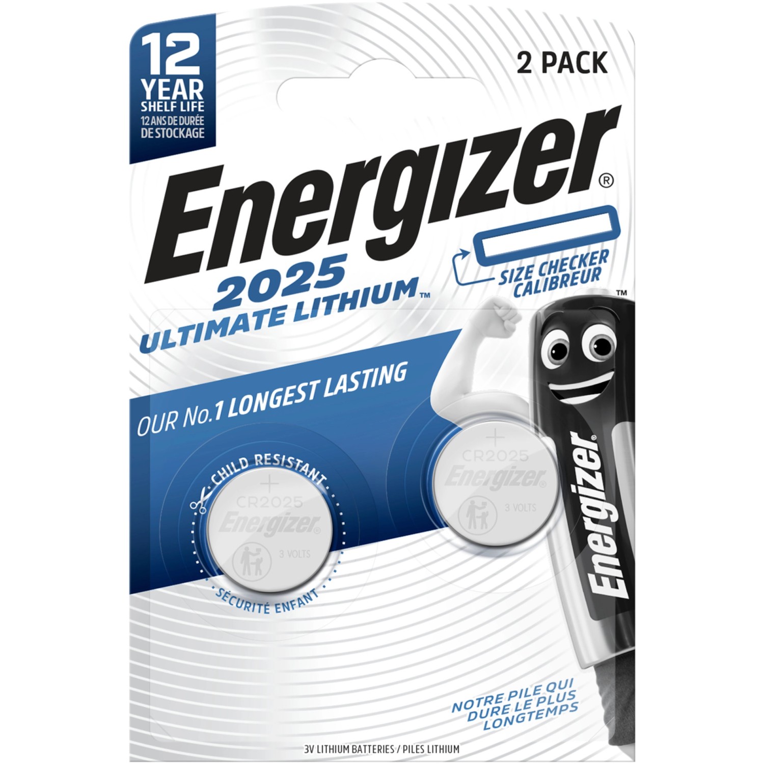 Energizer 2025 ULTIMATE LITHIUM Lithiová knoflíková baterie CR2025 3 V, 2 ks