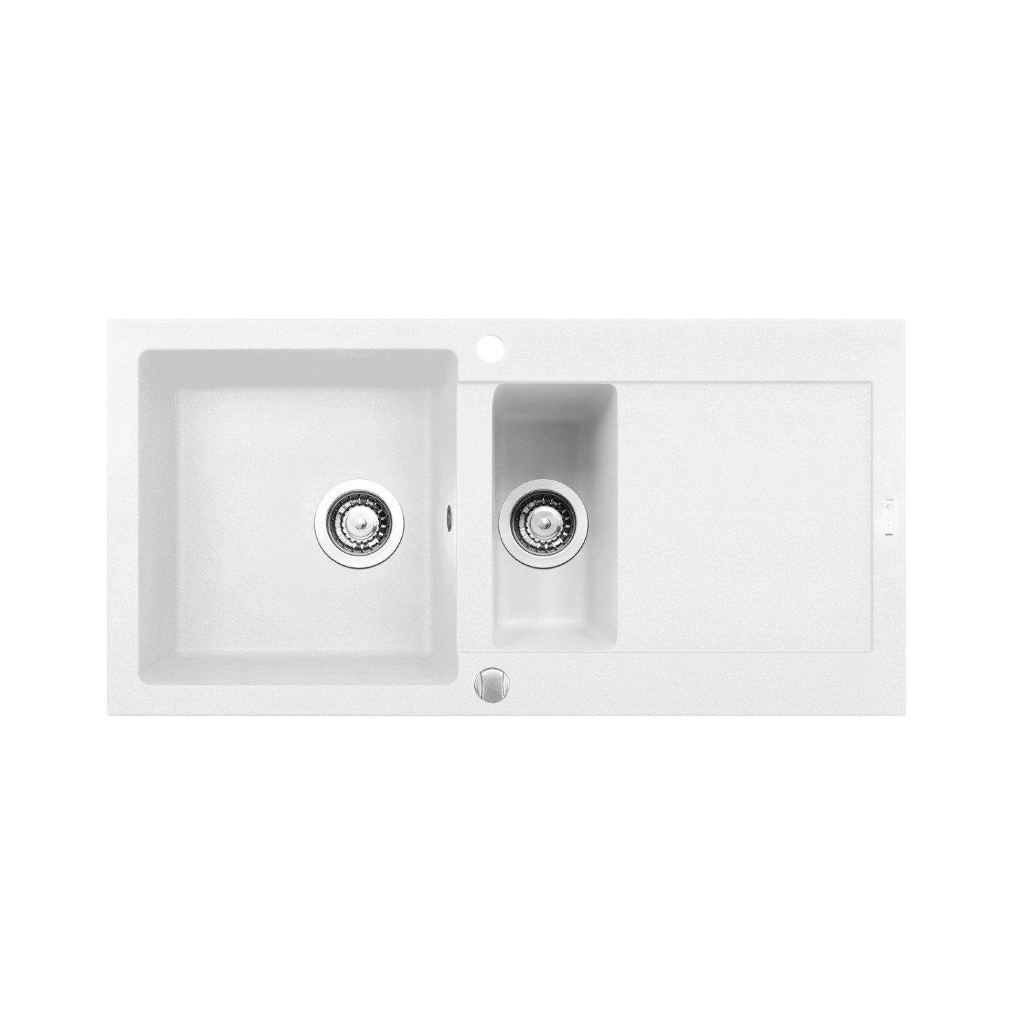 Pyramis Granitový dřez s odkapávačem Mido 1 1/2B 1D, snow, 100 x 50 cm