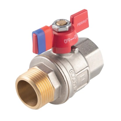 Ferro Kulový plnoprůtočný kohout KFPM31, motýlek ŠM 1"
