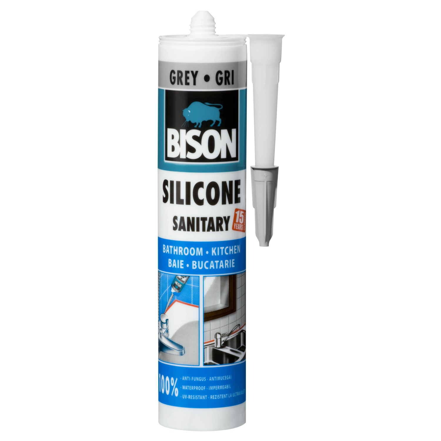Silikon sanitární Bison 280 ml šedý