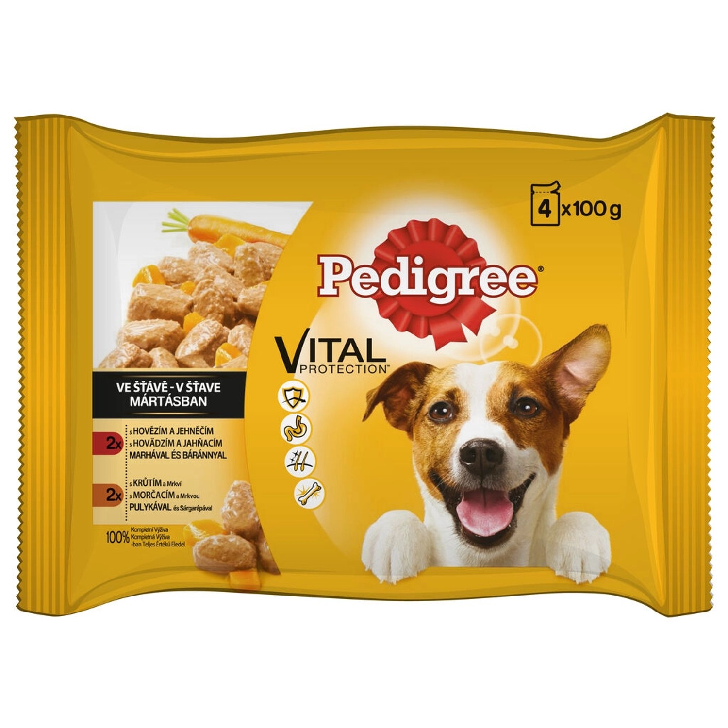 Pedigree Kapsičky pro psy Vital Protection hovězí a krůtí ve šťávě 4 x 100 g