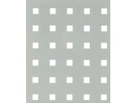 Děrovaný plech čtvercové děrování stříbrný elox, 250 x 500 x 0,8 mm