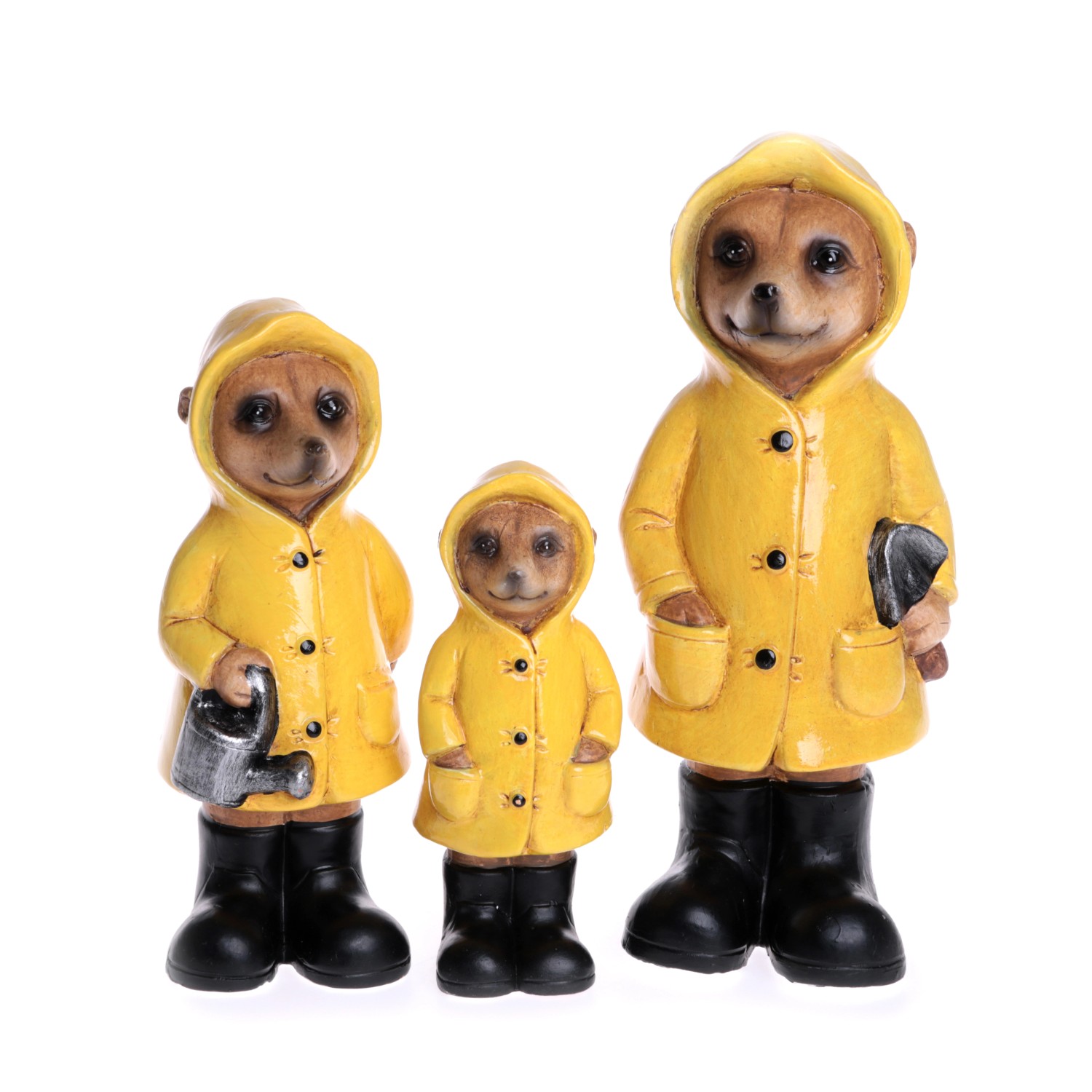 DRAGIMEX Zahradní dekorace surikata v pláštěnce z keramiky 15 cm