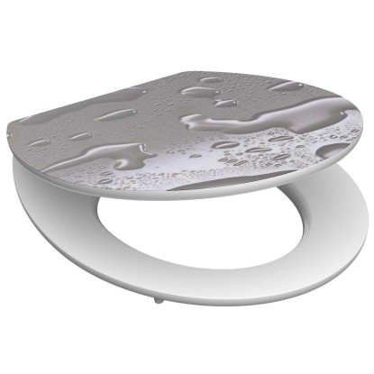 Eisl WC sedátko Grey Steel dřevěné jádro s automatickým sklápěním