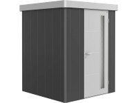 Biohort Plechový zahradní domek Neo1A 3.1 standardní dveře tm. šedá 180 x 180 cm