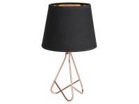Rabalux Stolní lampa Blanka, matná černá/růžové zlato, pr. 17 x 29 cm