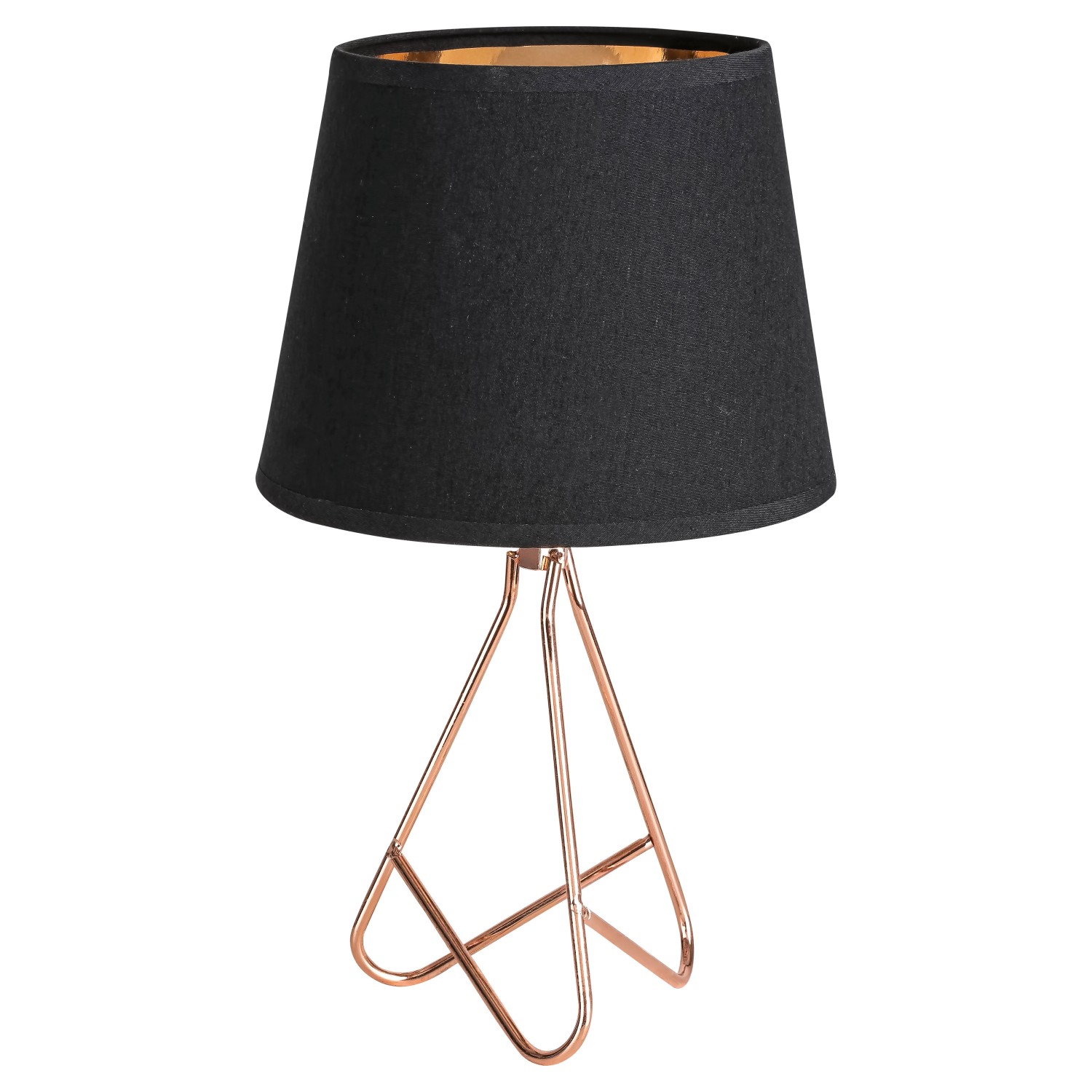 Rabalux Stolní lampa Blanka, matná černá/růžové zlato, pr. 17 x 29 cm