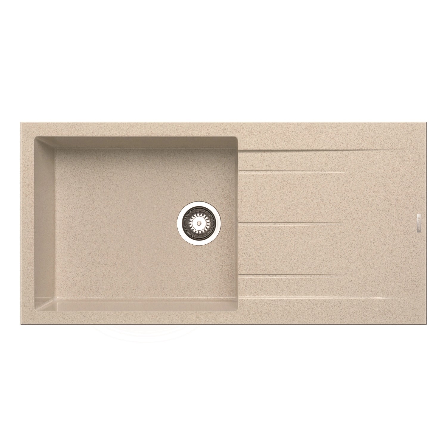 Pyramis Granitový dřez s odkapávačem Alazia 1B 1D, beige, 100 x 50 cm
