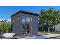 Bertilo Dřevěný domek na nářadí Pentus 2 Office, antracitová, 234 x 226 cm