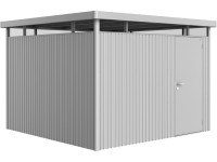 Biohort Plechový domek HighLine H6 stand. dveře, stříbrná, 315 x 315 x 222 cm