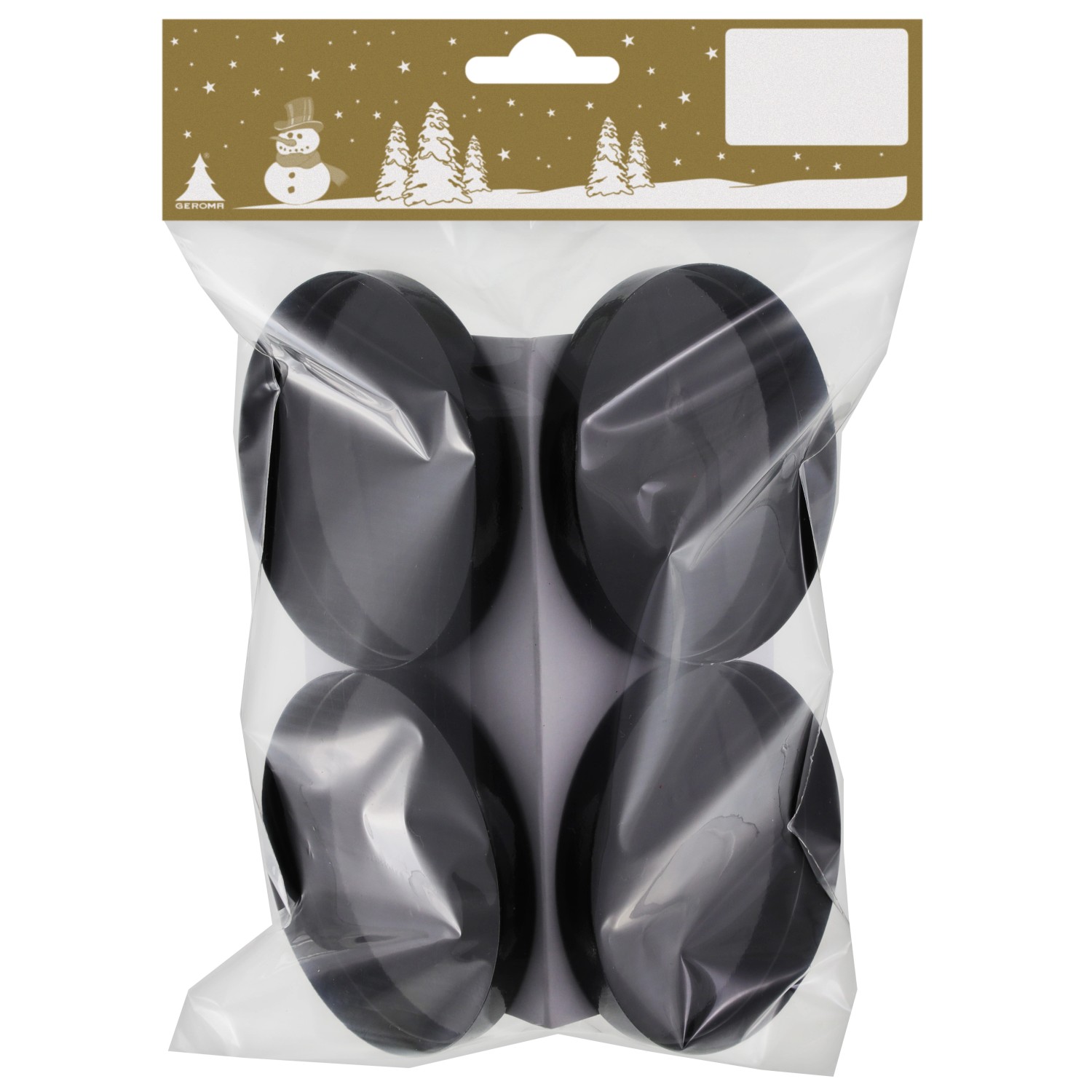 GEROMA Držák na svíčky kovový černý pr. 7,5 cm, 4 ks