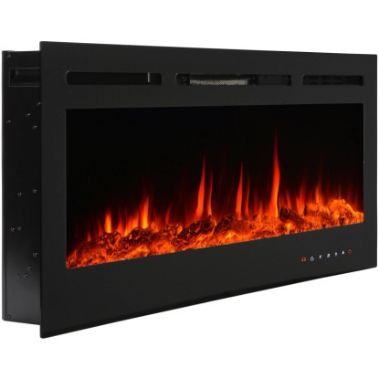 EL Fuego Elektrický krb Luzern černý, 900/1 800 W, 127 x 55 x 14 cm