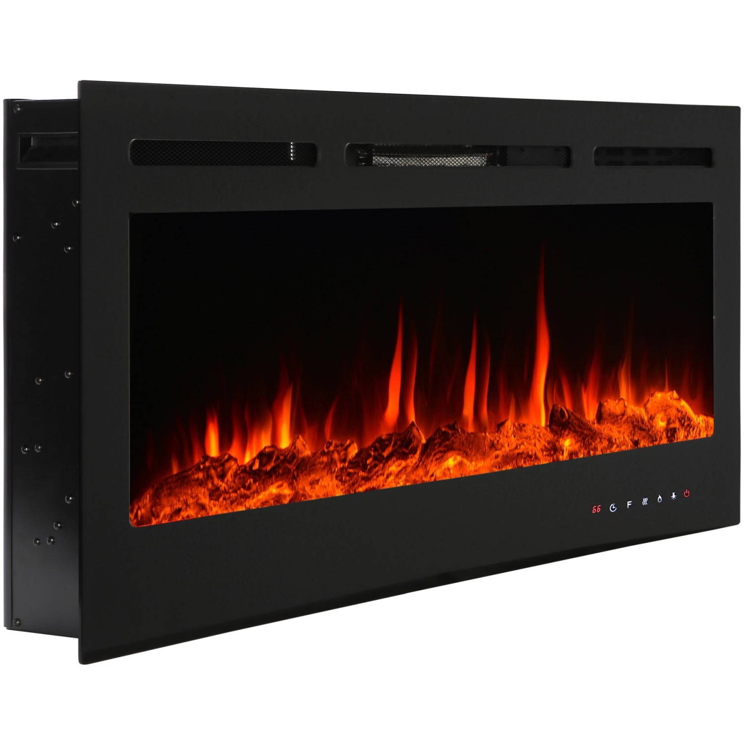 EL Fuego Elektrický krb Luzern černý, 900/1 800 W, 127 x 55 x 14 cm