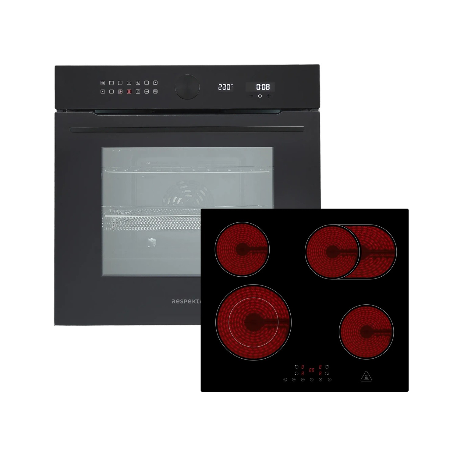 Respekta Vestavná el. trouba Adrian AB900-19 & skloker. deska Abra KM5500-28