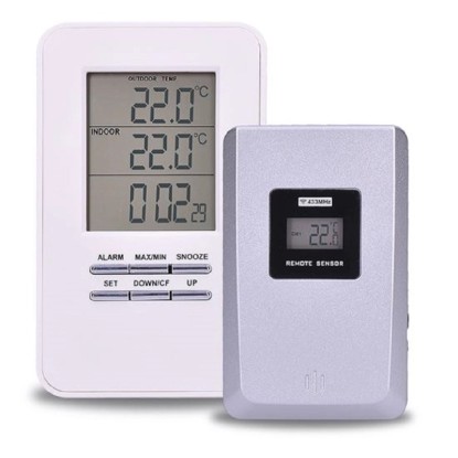 SOLIGHT Teploměr bezdrátový TE44, velký LCD displej, datum, čas, bílá