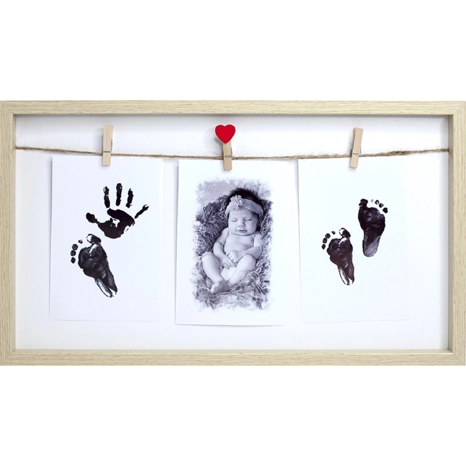 Bondecor Fotorámeček 3 plastový, světlé dřevo 22 x 40 cm