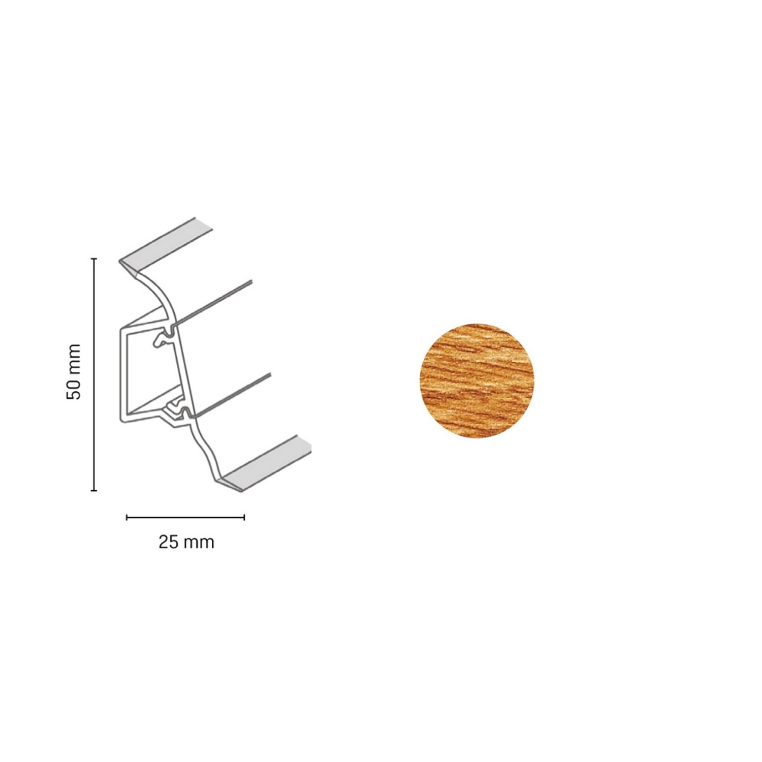 Döllken Profiles Lišta SLK 50 2140 dub labrador 50 x 25 x 2500 mm
