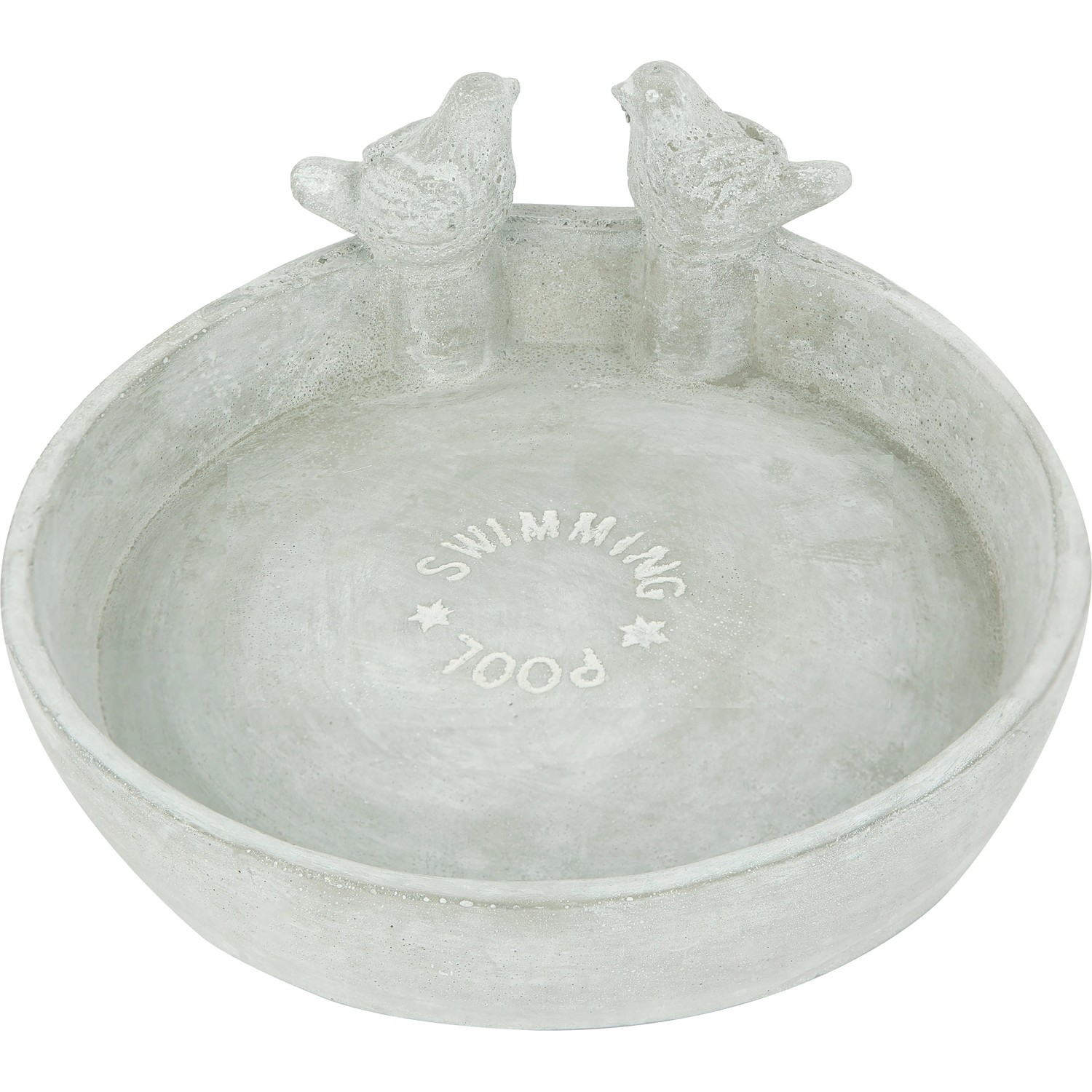 Ptačí pítko z cementu miska, šedá, pr. 25 x 10 cm