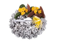 Hřbitovní věneček šiškový, bílý, pr. 13 cm