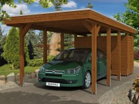 Skan Holz Přístřešek na auto Friesland ALU typ 2, ořech, 314 x 708 cm