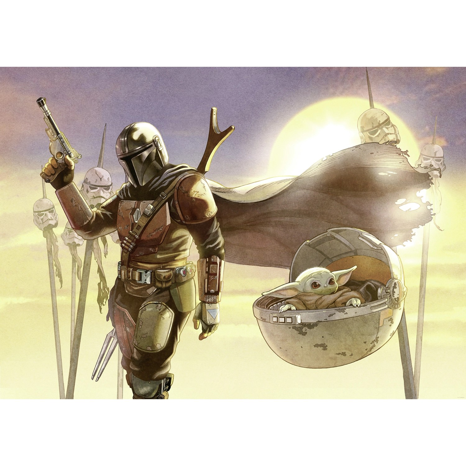 Komar Vliesová fototapeta Star Wars The Mandalorian And Grogu Mission 350x250 cm