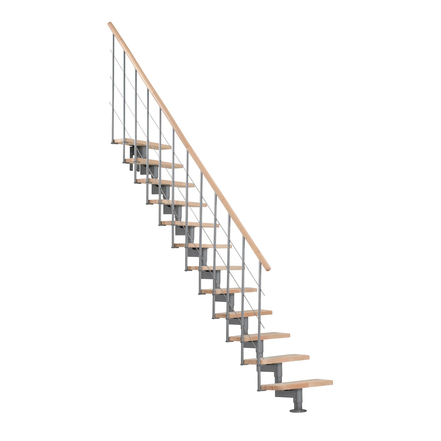 Minka STAIRS Přímé modulové schodiště Style buk/šedá, 304,2 cm