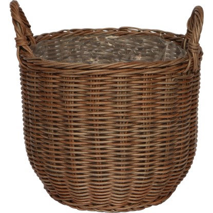 Košík kulatý hnědý 33 cm x 34,5 cm
