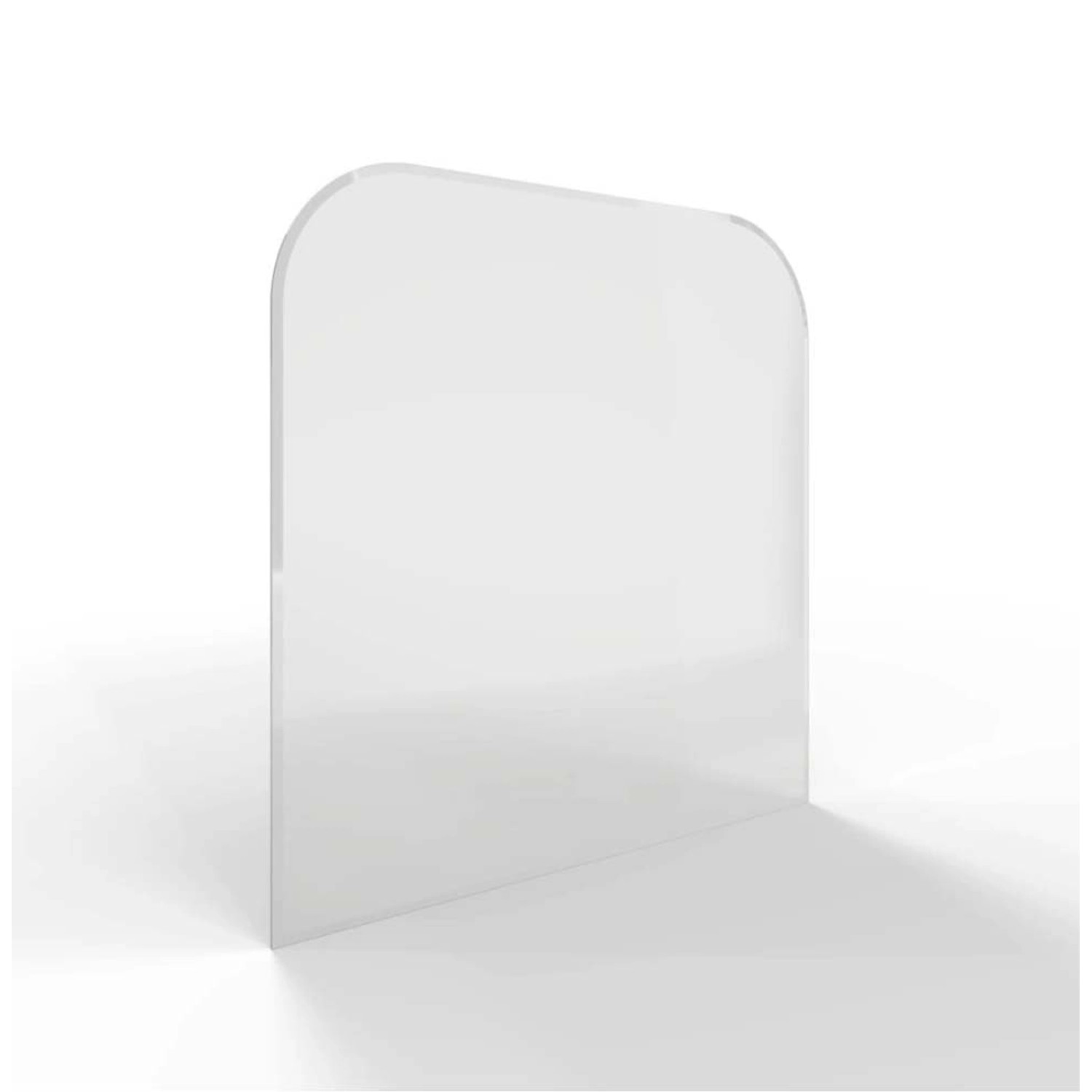 HS Flamingo Sklo pod kamna oblouk 2xR200, čiré, 1000 x 1000 x 6 mm