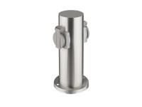 SOLIGHT Zahradní sloupek stříbrný, 2 zásuvky, IP44, 7,5 x 7,5 x 23 cm SOLIGHT Zahradní sloupek stříbrný, 2 zásuvky, IP44, 7,5 x 7,5 x 23 cm