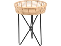 Odkládací stolek Minimalist Zen kulatý 49 cm x průměr 37 cm přírodní/černý