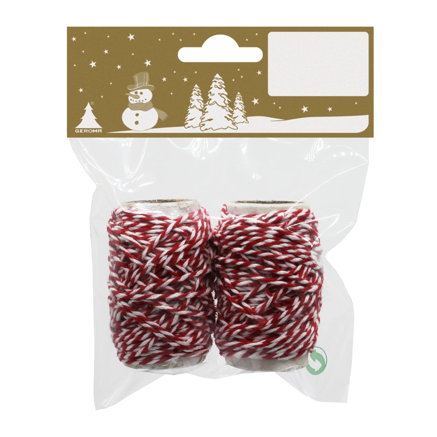 Šňůra na cívce, červená/bílá, 10 m, 2 ks