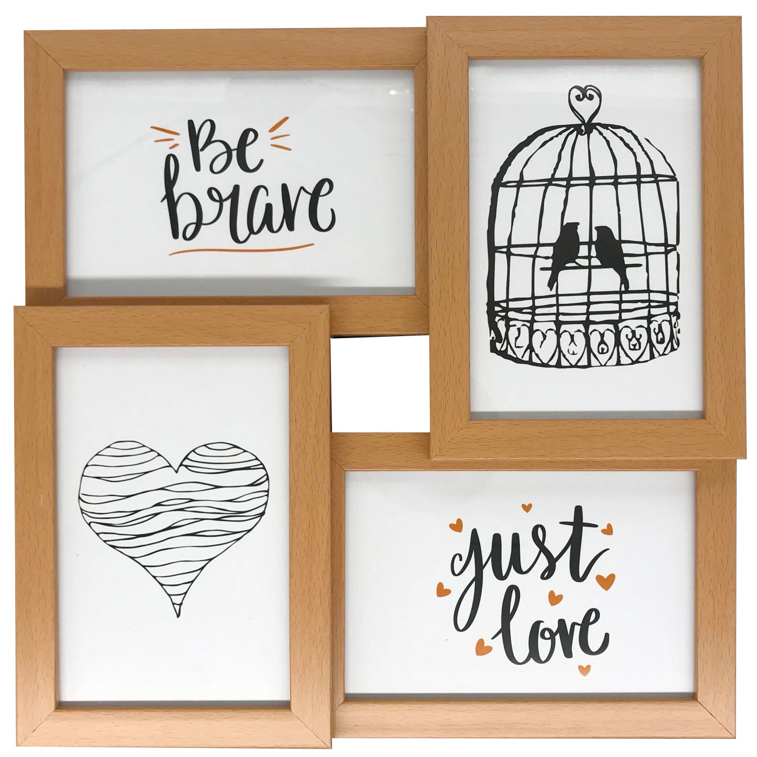 Bondecor Multirám pro 4 fotky, hnědý, 28 x 28 cm