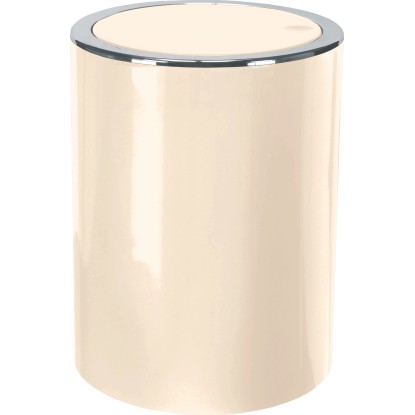 Kleine Wolke Kosmetický odpadkový koš Clap béžový se stříbrným okrajem 5 l