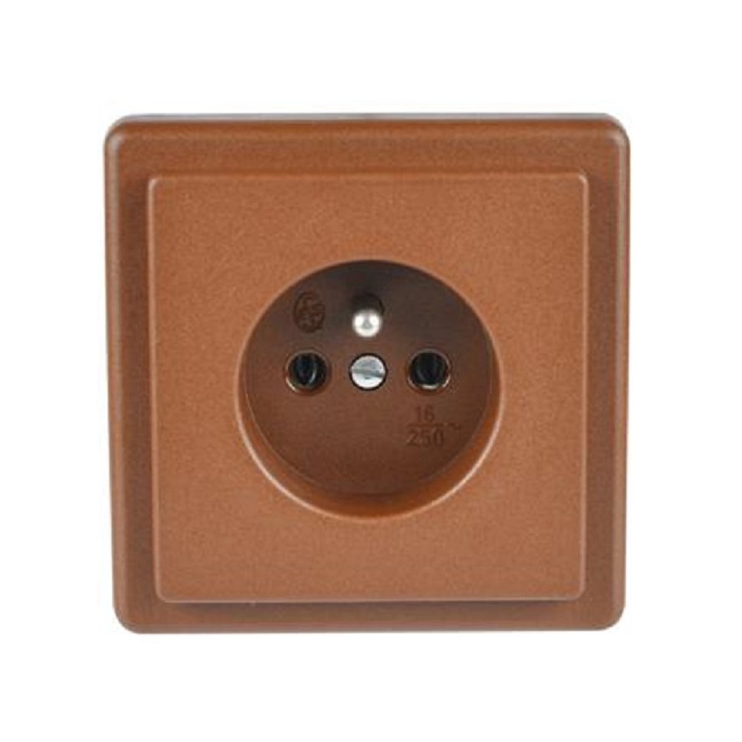 SEZ Jednoduchá zásuvka zapuštěná Standard Z 3111 HP skořicová 38 x 82 x 82 mm
