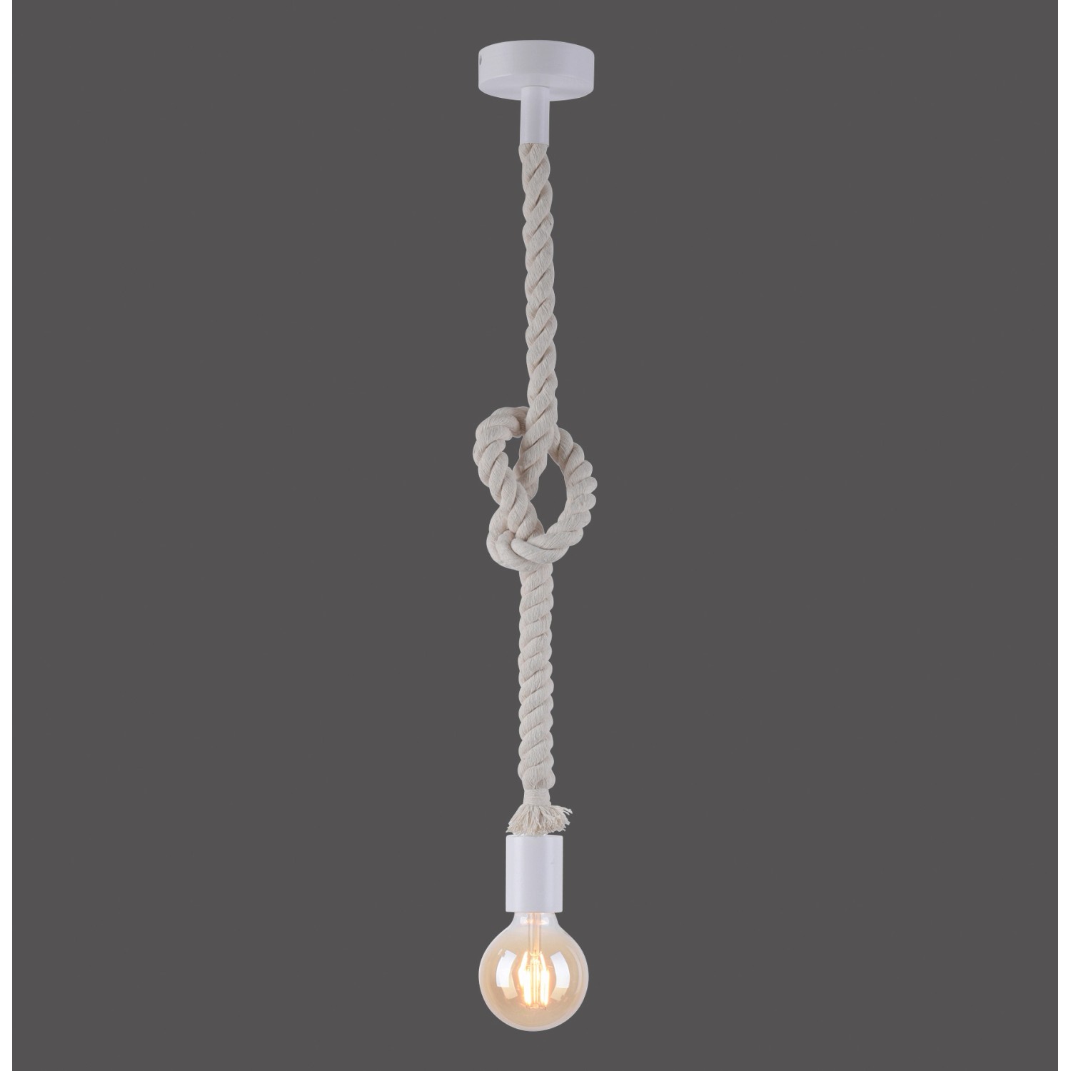 Just Light. Závěsné retro svítidlo 1bodové, přírodní/bílá, pr. 10 x 120 cm